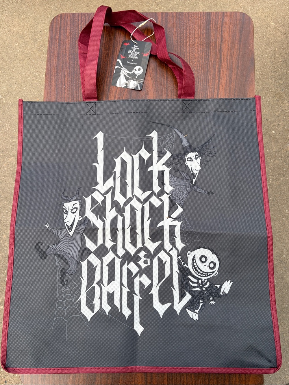 Disney Nightmare Before Christmas Lock Shock Barrel Reusable Shopper Tote Bag